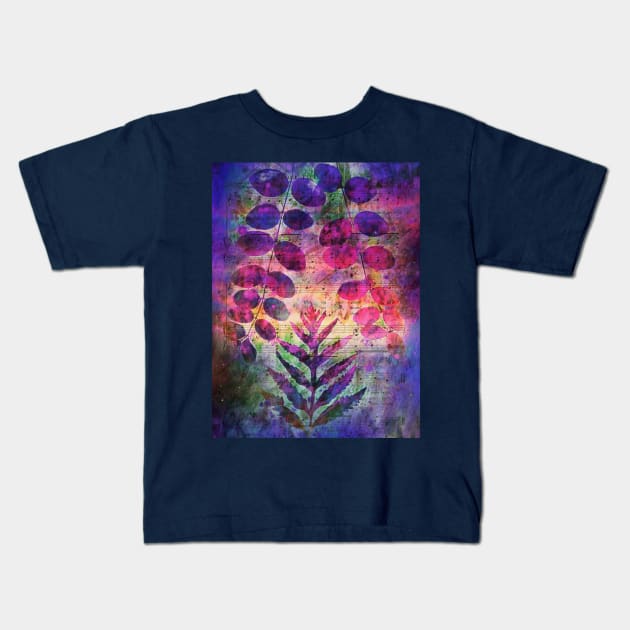 Botanical abstract collage 2 Kids T-Shirt by redwitchart